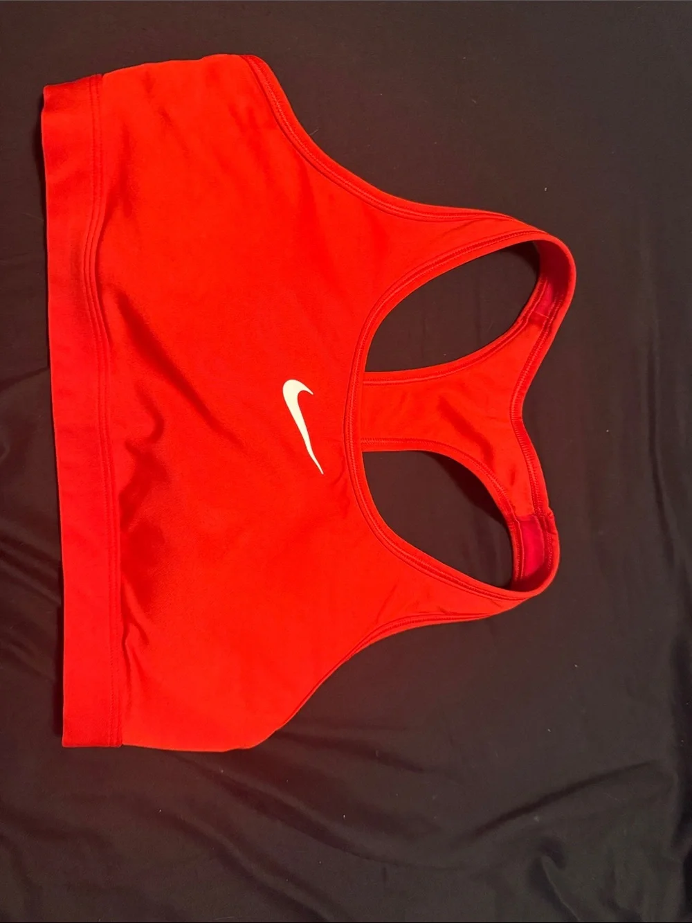 Nike Red Racerback Sports Bra with White Swoosh